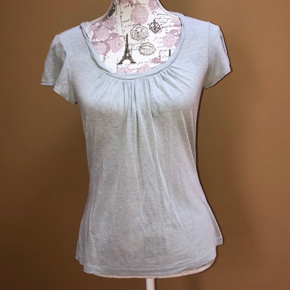 Ann Taylor Loft Small Gray Silver Top